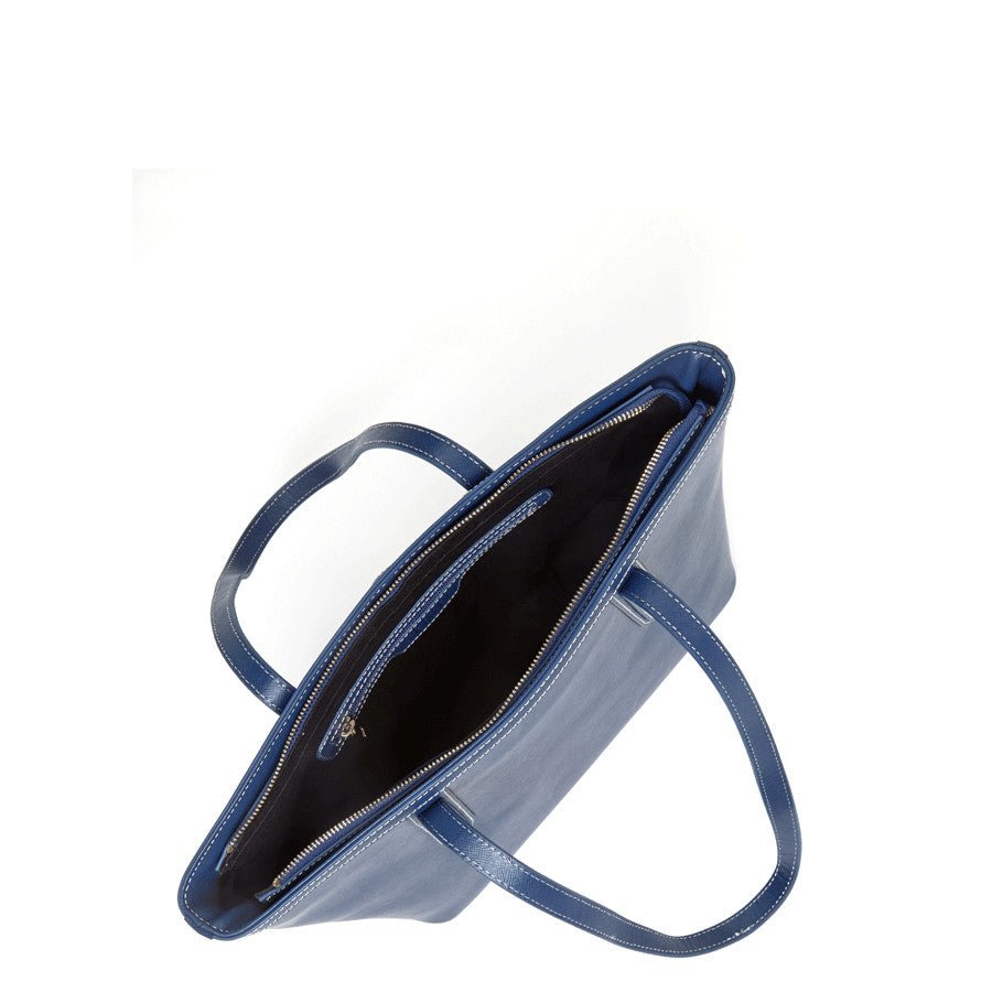 Blue Leather Shoulder Bag - Clairellas