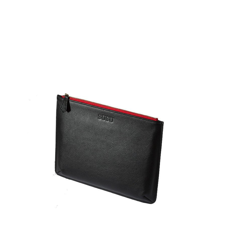 iPad Case Leather Clutch Bag Black Evening Purse - Clairellas