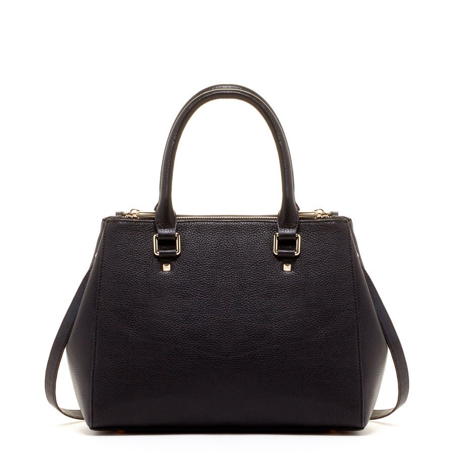 Leather Satchel Bag Black - Clairellas