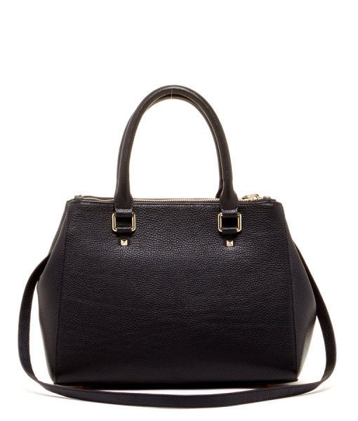 Leather Satchel Bag Black - Clairellas