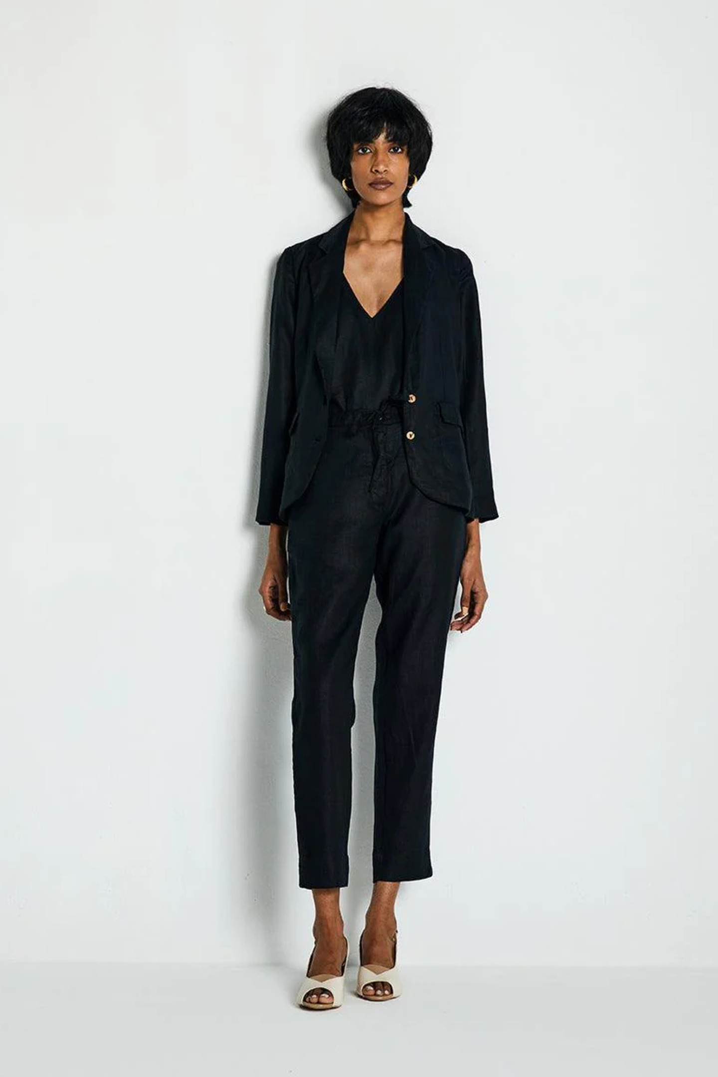 Hemp Three Piece Set in Black