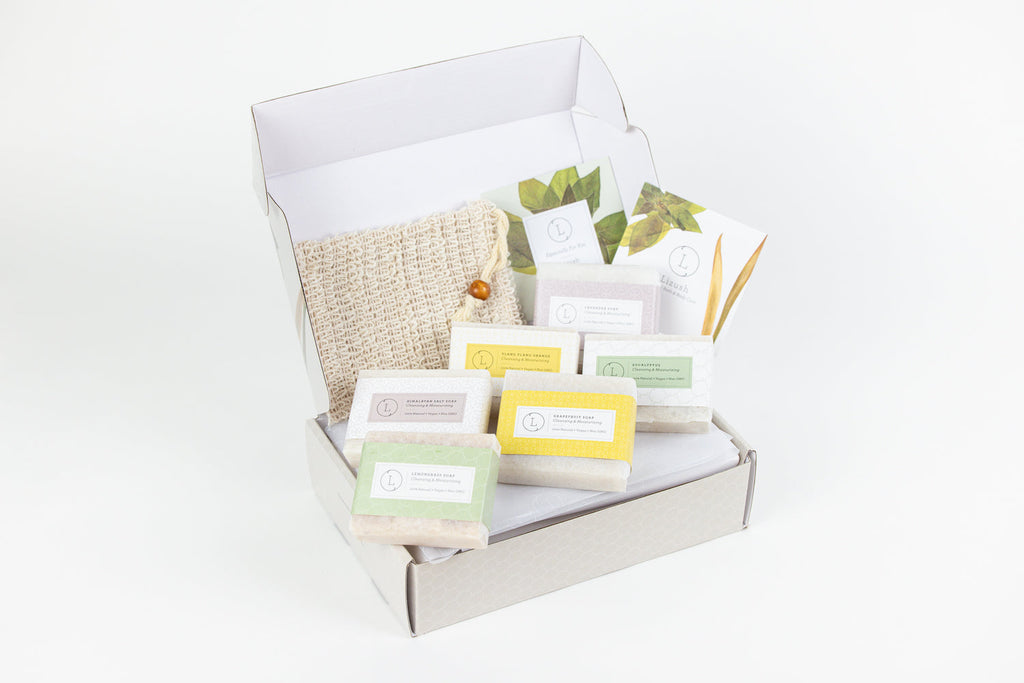 Set of  6 Handmade cold process ,Natural Soap Bars in gift Set box