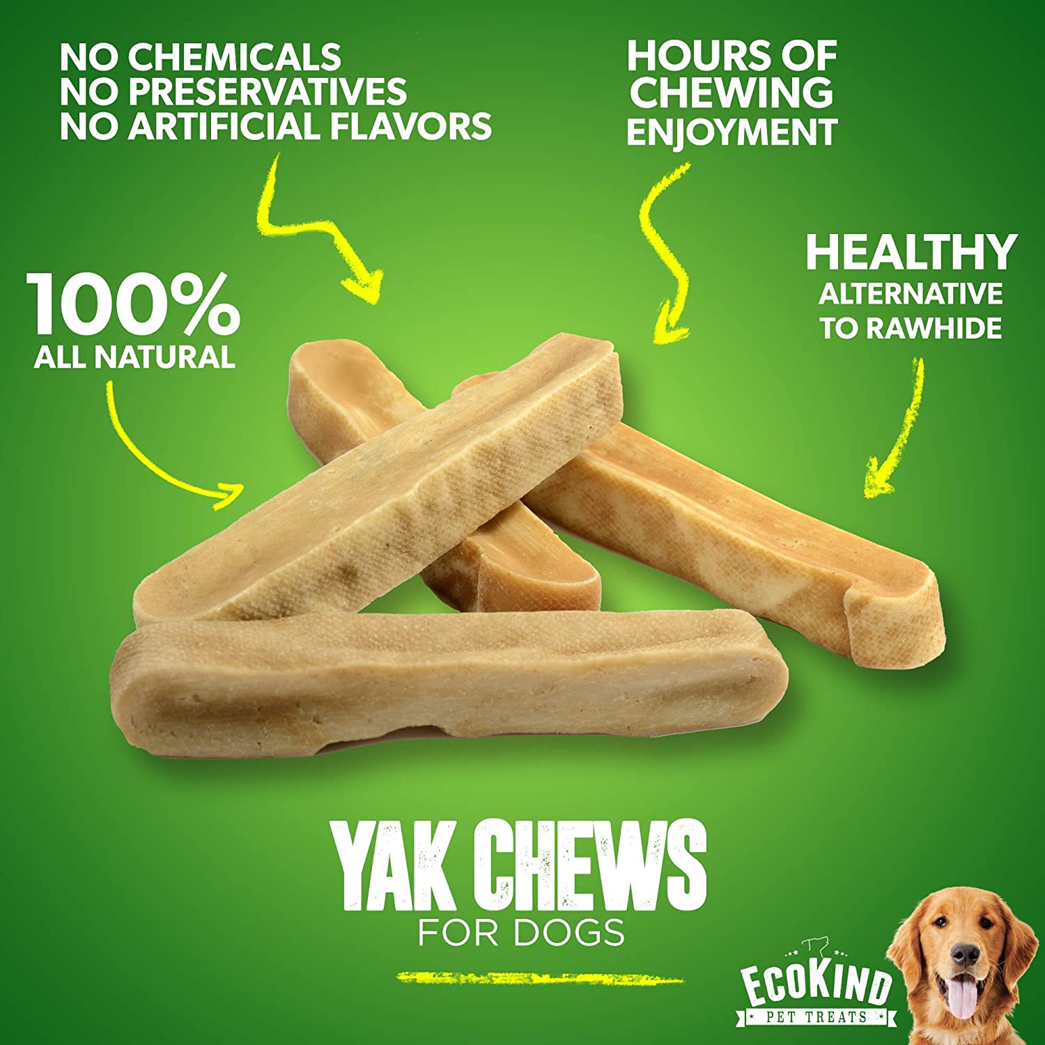 Gold Yak Chews for Small Dogs (4 - 75 sticks) - Clairellas