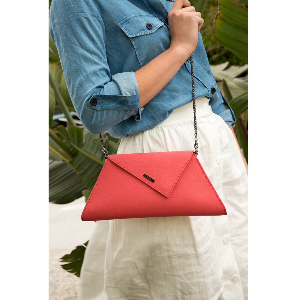Angelica Coral Clutch Leather - Clairellas