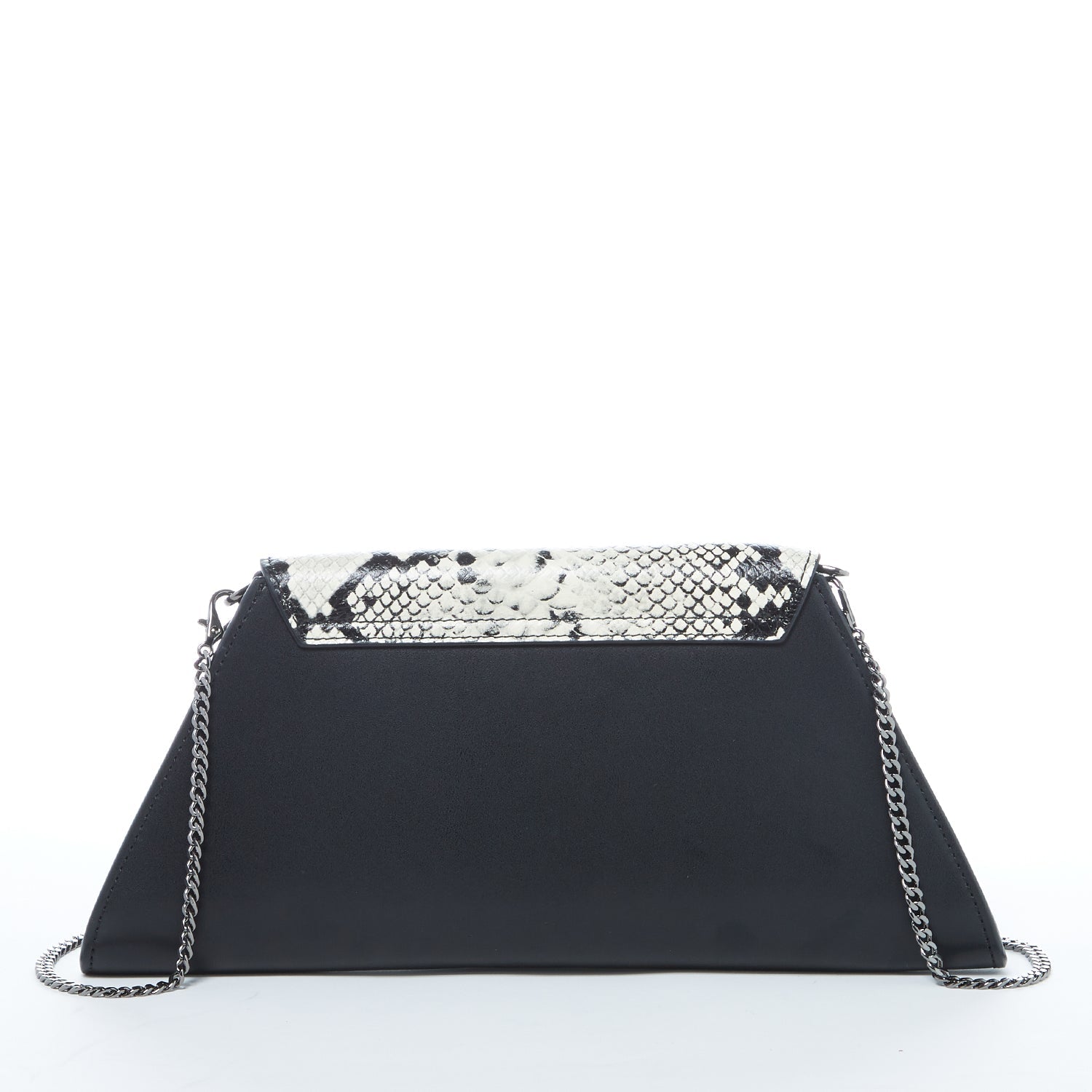 SUSU Black Leather Clutch Bag Unique Snakeskin Evening Purse Women's Handbag - Clairellas