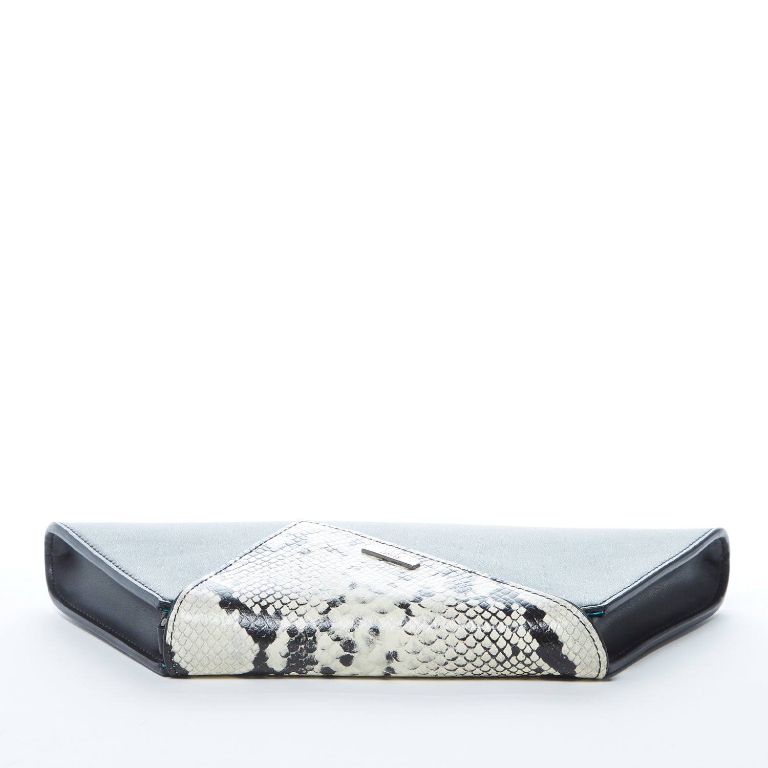 SUSU Black Leather Clutch Bag Unique Snakeskin Evening Purse Women's Handbag - Clairellas