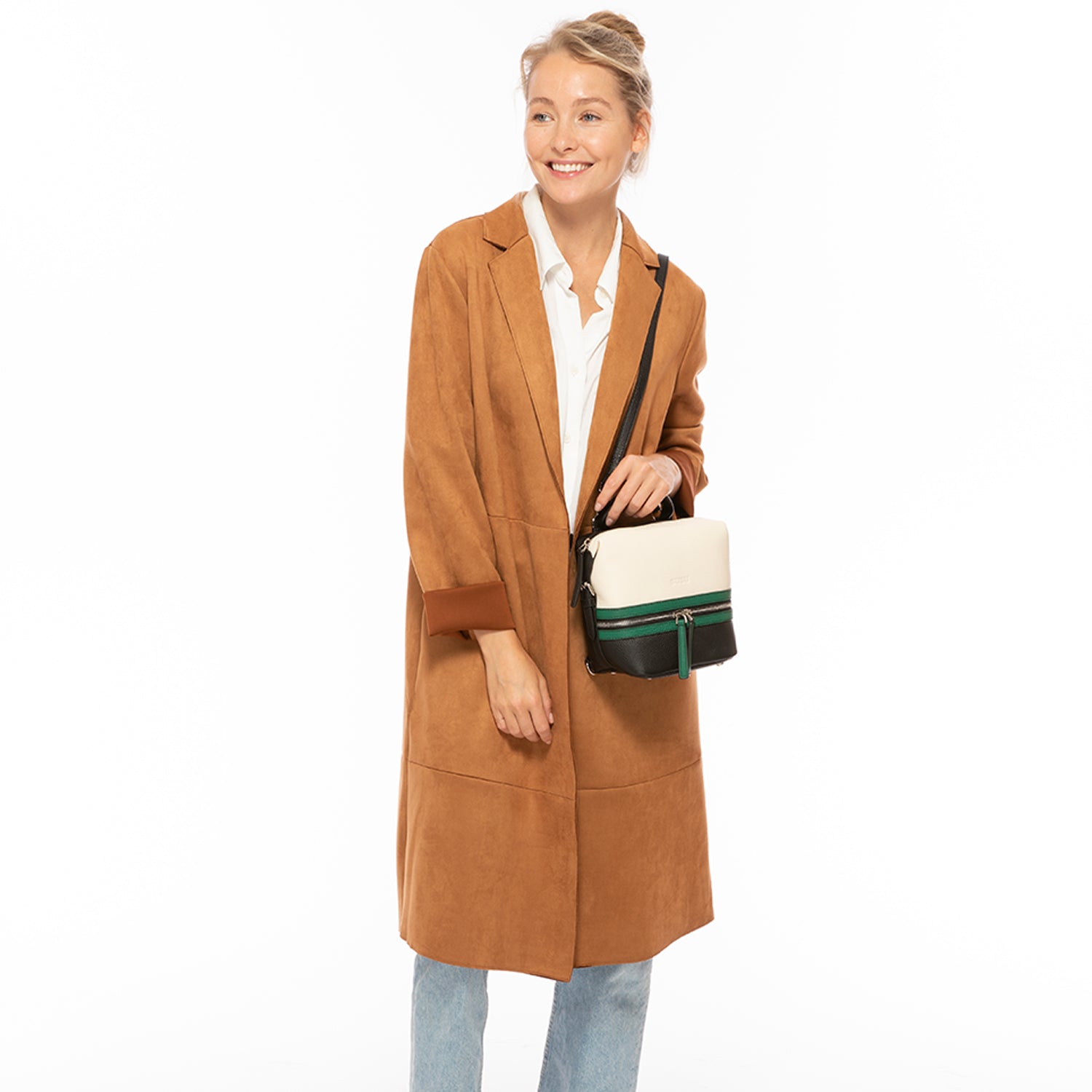 SUSU Leather Backpack Purse for Women Convertible Crossbody Bag Medium Size with Front and Back Pockets - Clairellas