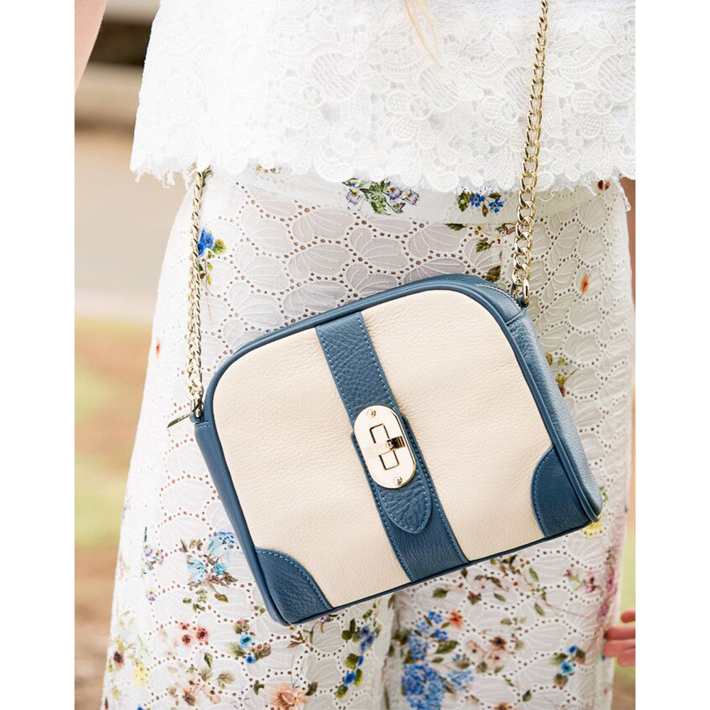 Small Crossbody Bag Off White Blue