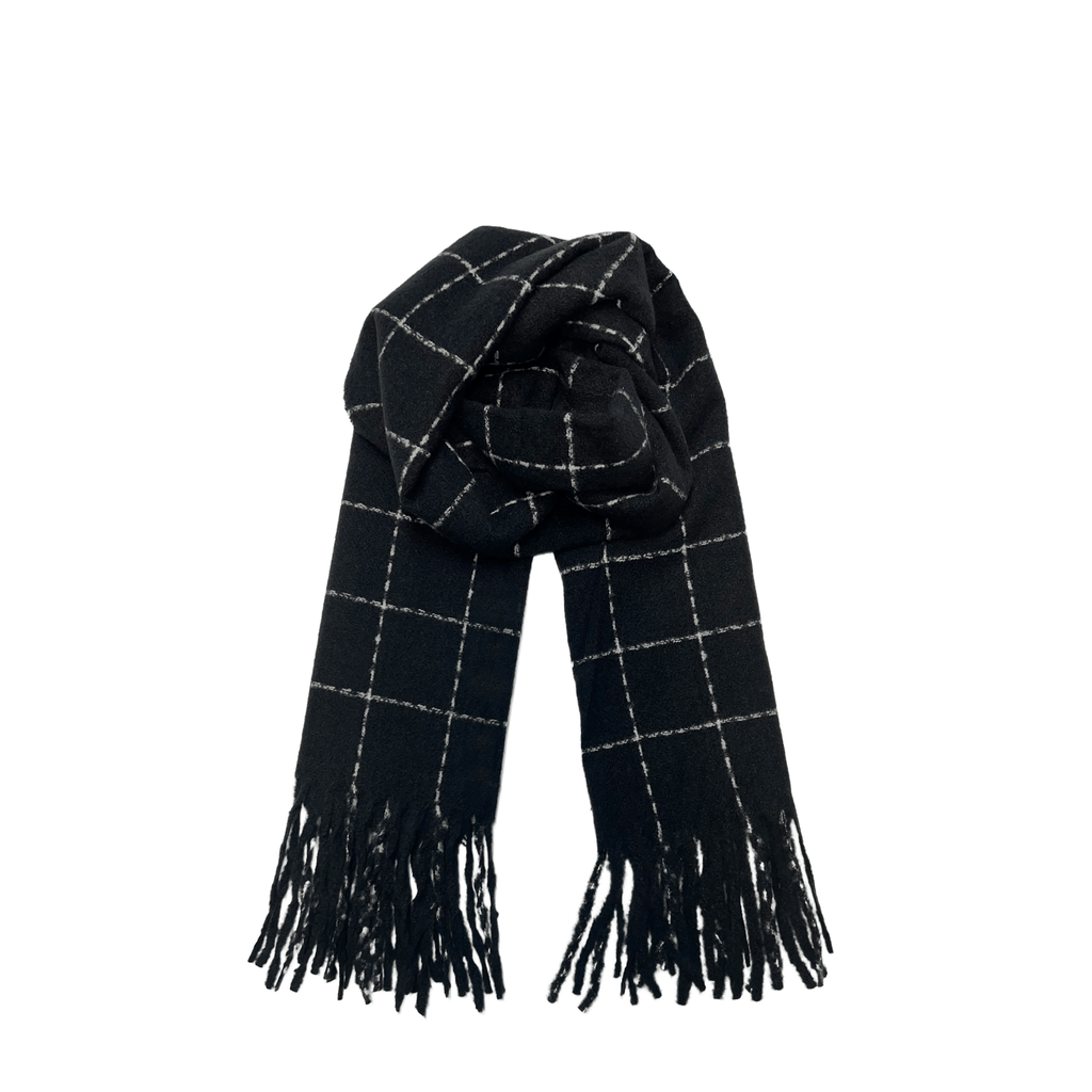 Black Plaid Scarf - Clairellas
