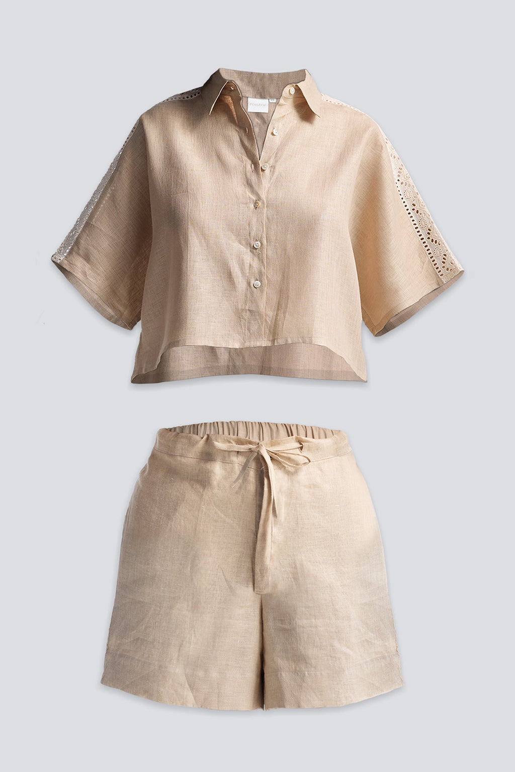 Boxy Shirt with Lace Set