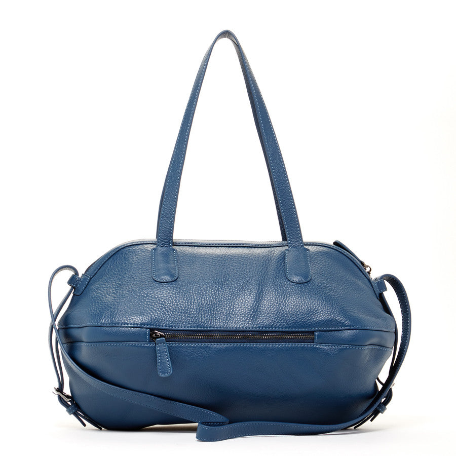 Leather Satchel Bag Blue Shoulder Purse Women's Handbag