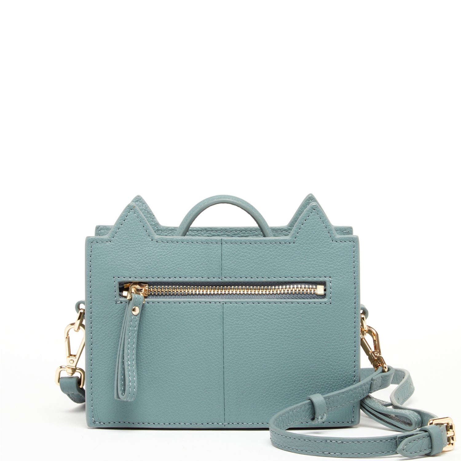 SUSU Leather Cat Purse Crossbody Bag Mineral Blue Handbag for Women