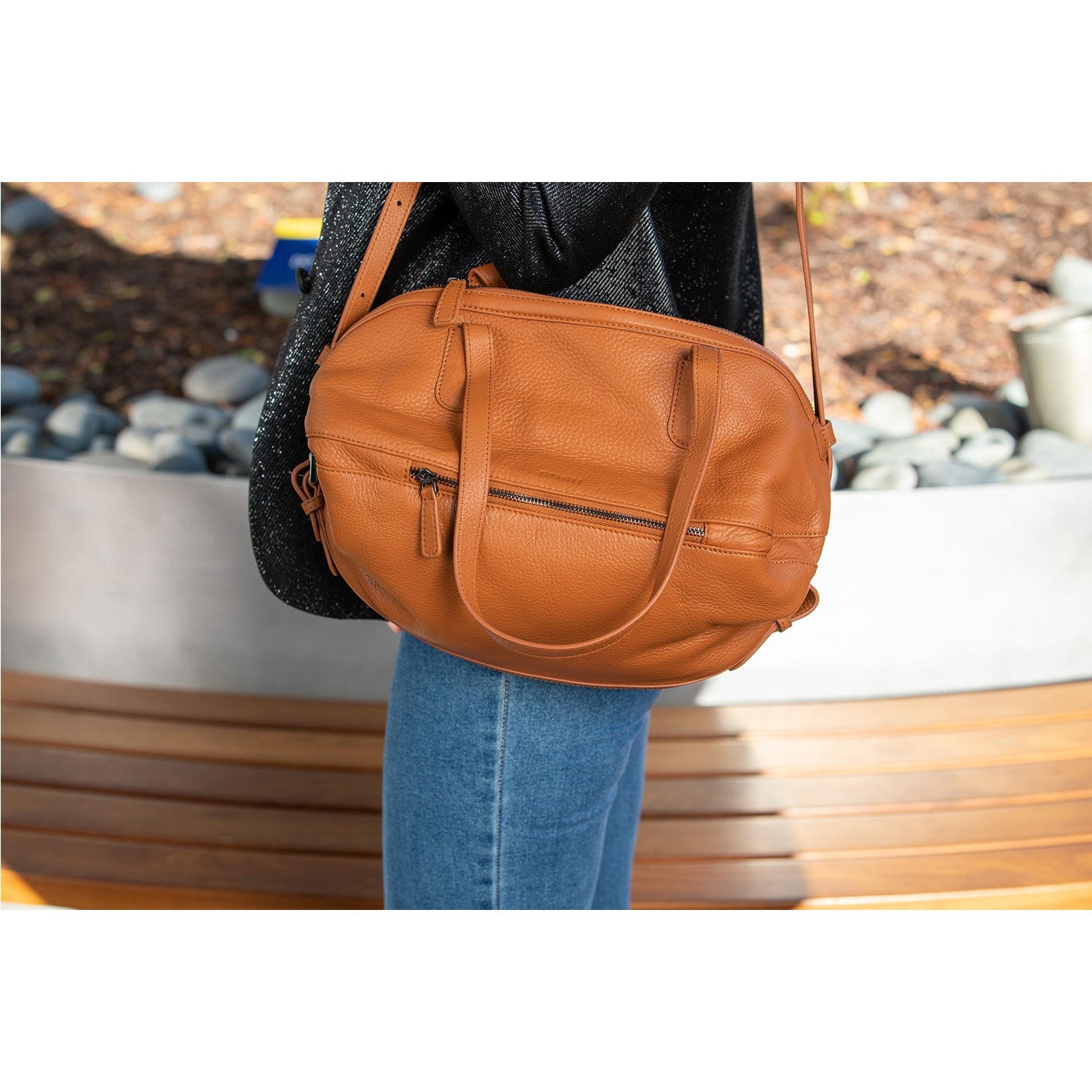 Leather Satchel Bag Brown Shoulder Purse Women's Handbag