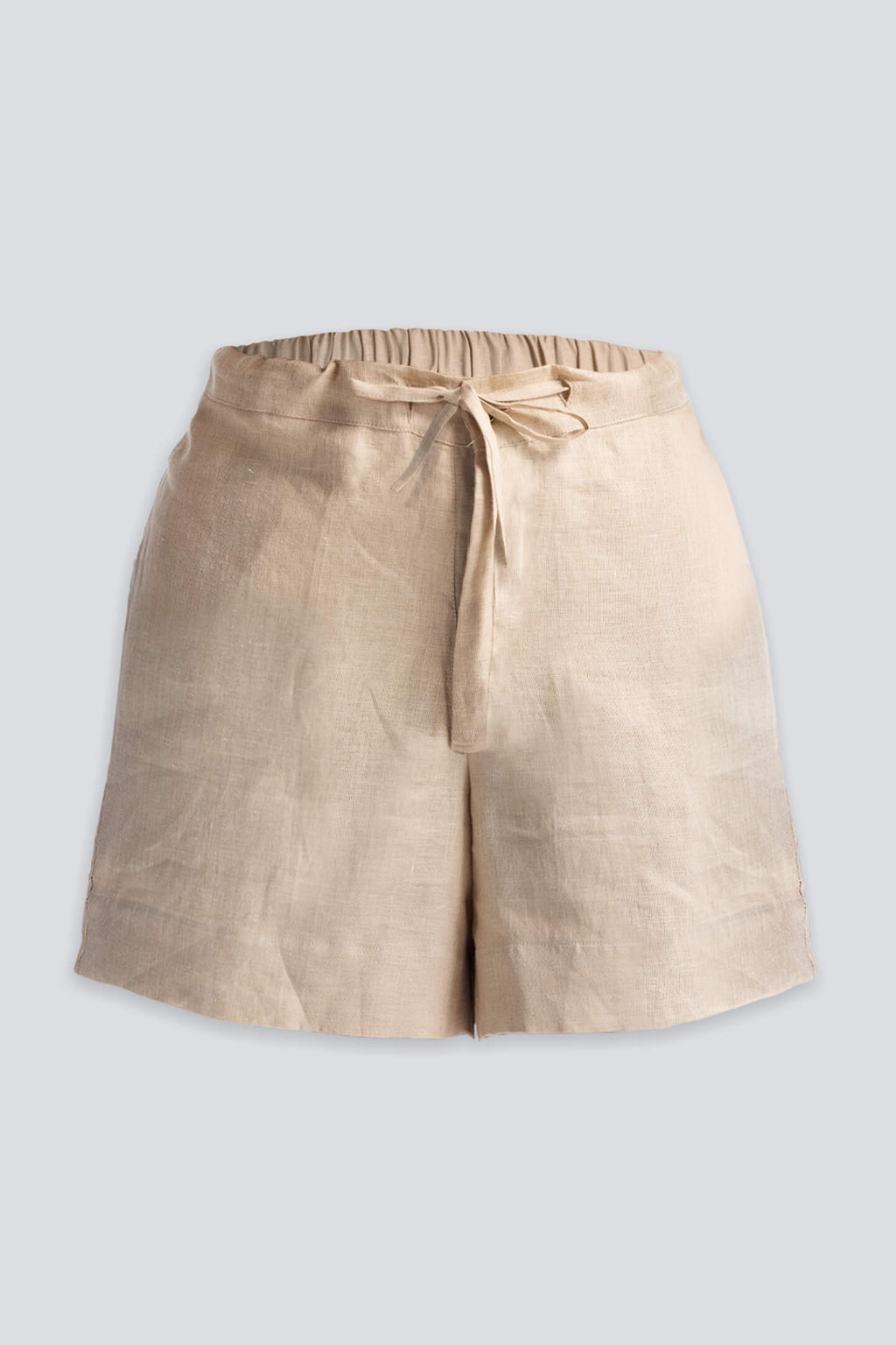 Drawstring Shorts in Neutral Beige