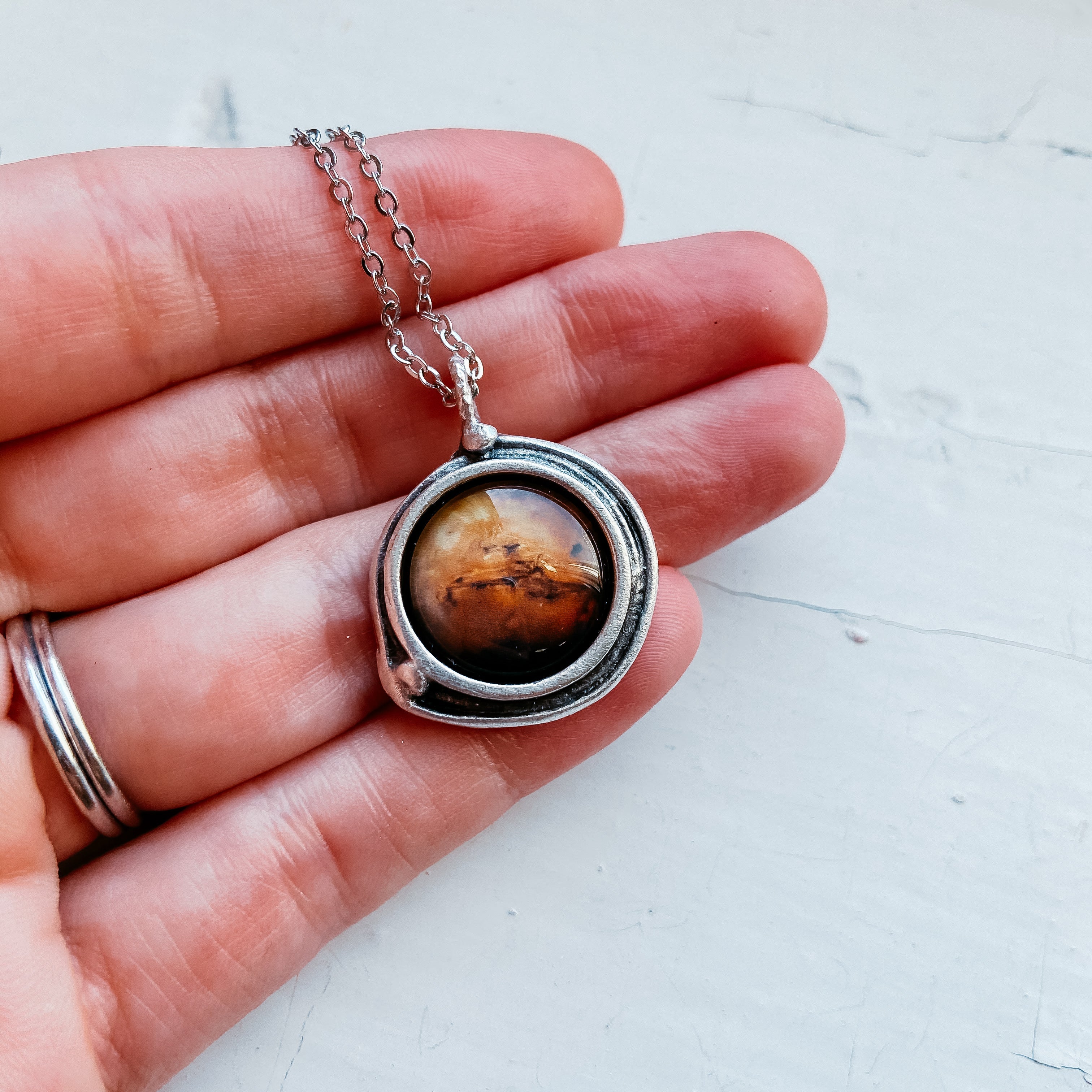 Mars and Moons Pendant Necklace