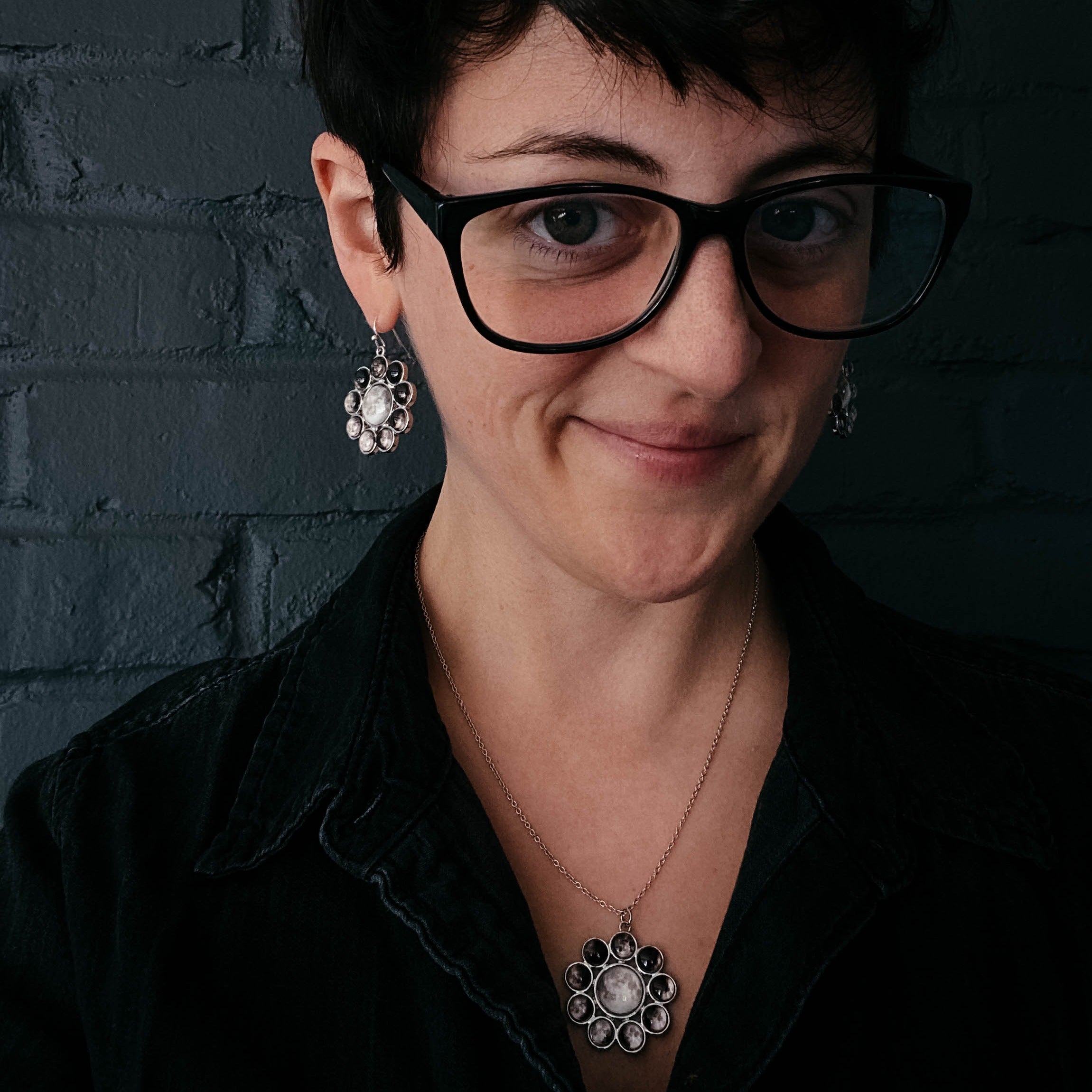 Moon Phase Halo Jewelry Set