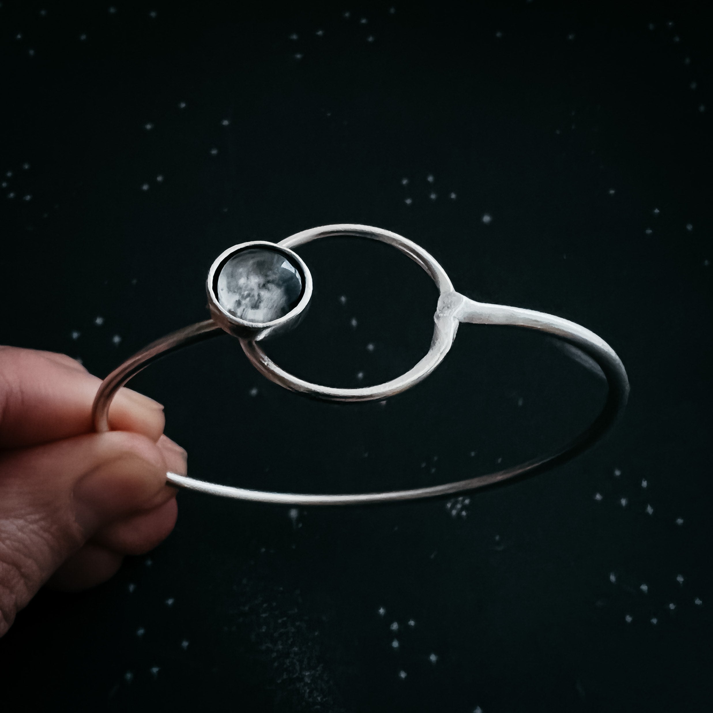 Personalized My Moon Bracelet with Circle Clasp