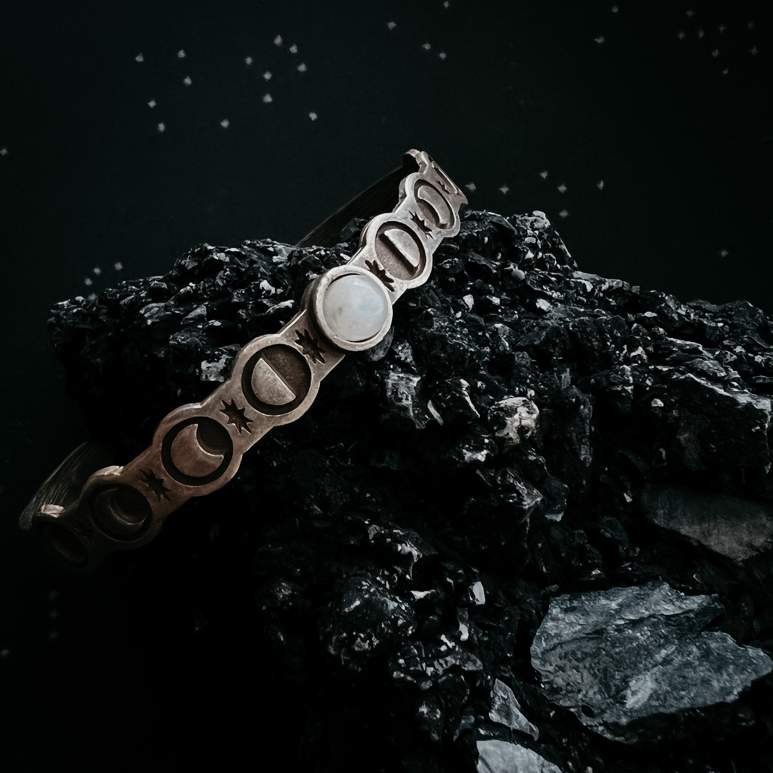 Moon Goddess Bracelet with Rainbow Moonstone