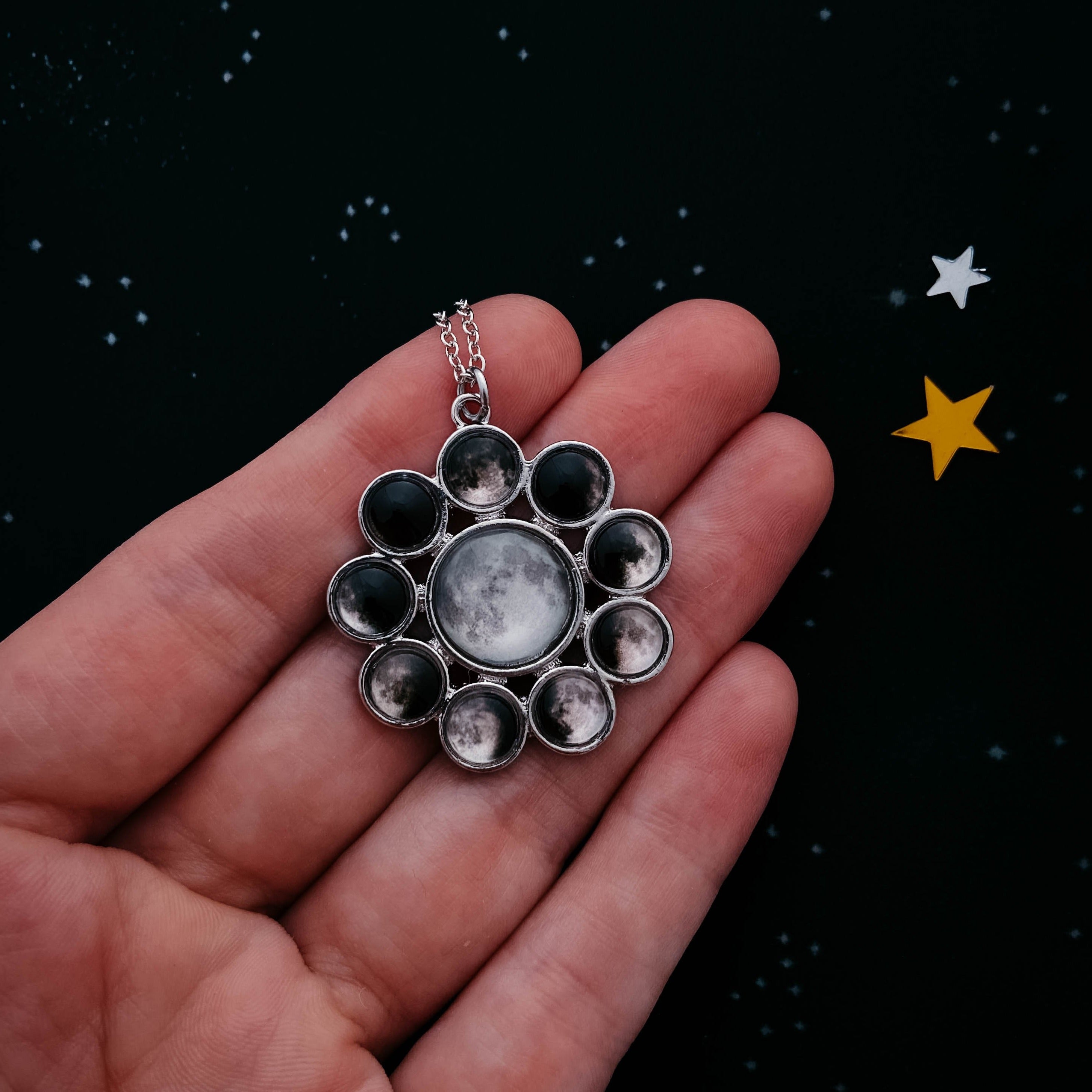 Moon Phase Halo Jewelry Set