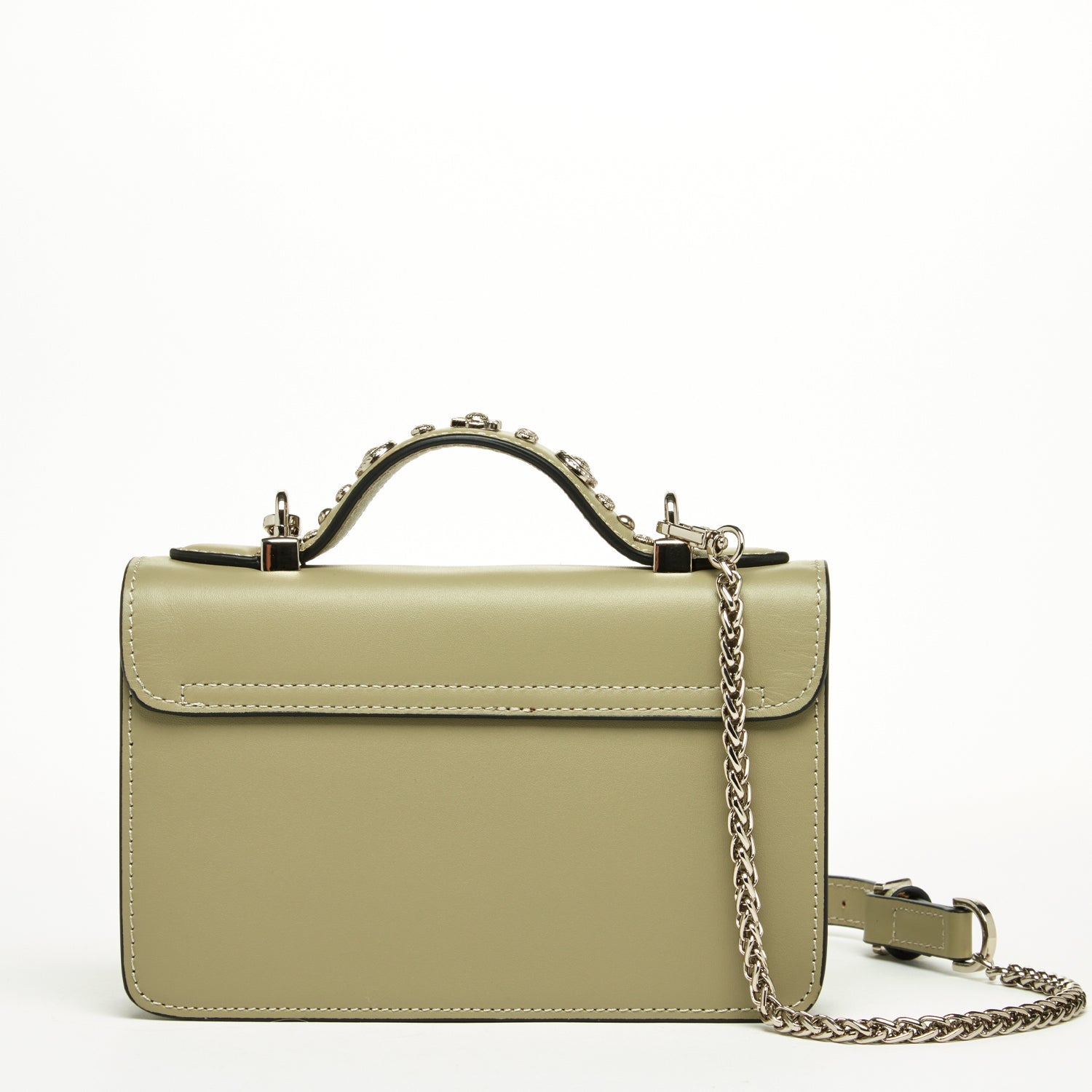 Small Leather Crossbody Bag Sage Green Purse Women's Handbag