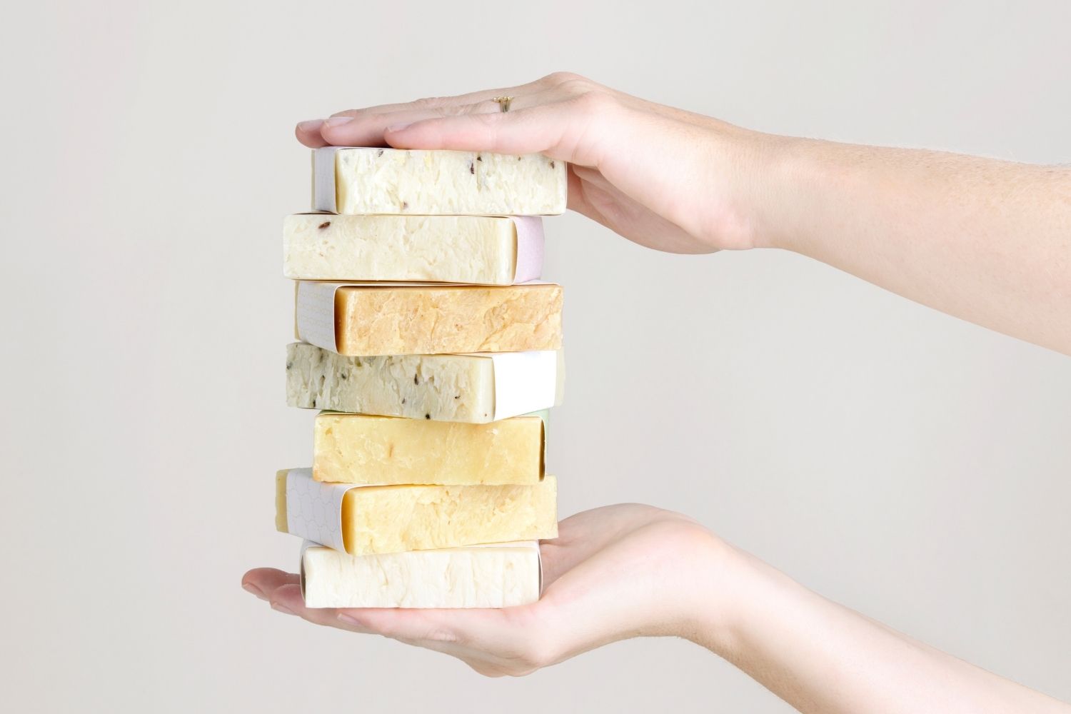 Set of  6 Handmade cold process ,Natural Soap Bars in gift Set box