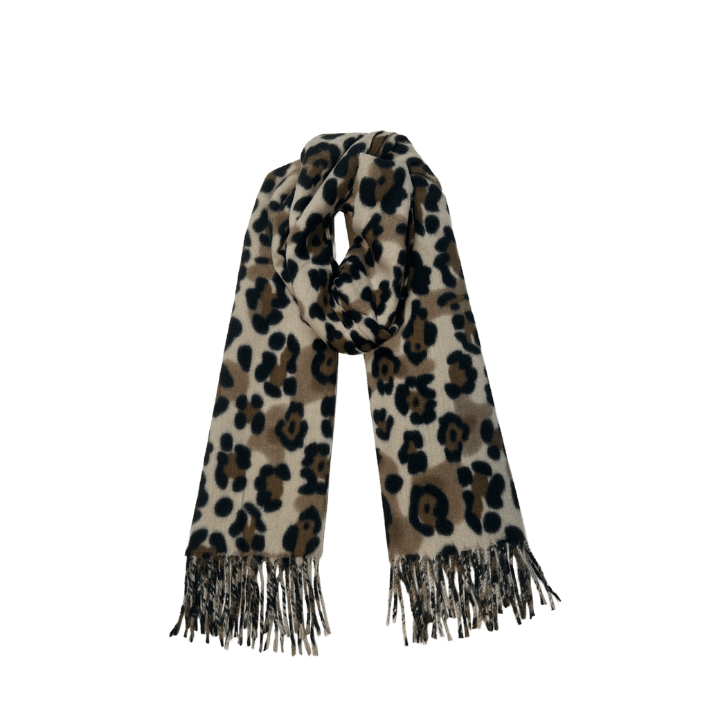 Brown Leopard Print Scarf - Clairellas