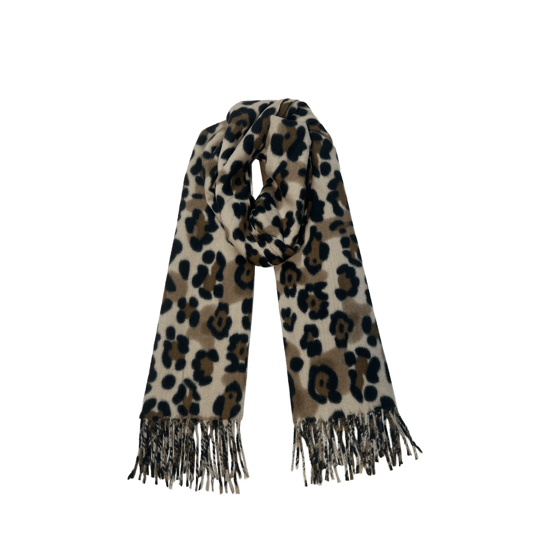 Brown Leopard Print Scarf - Clairellas
