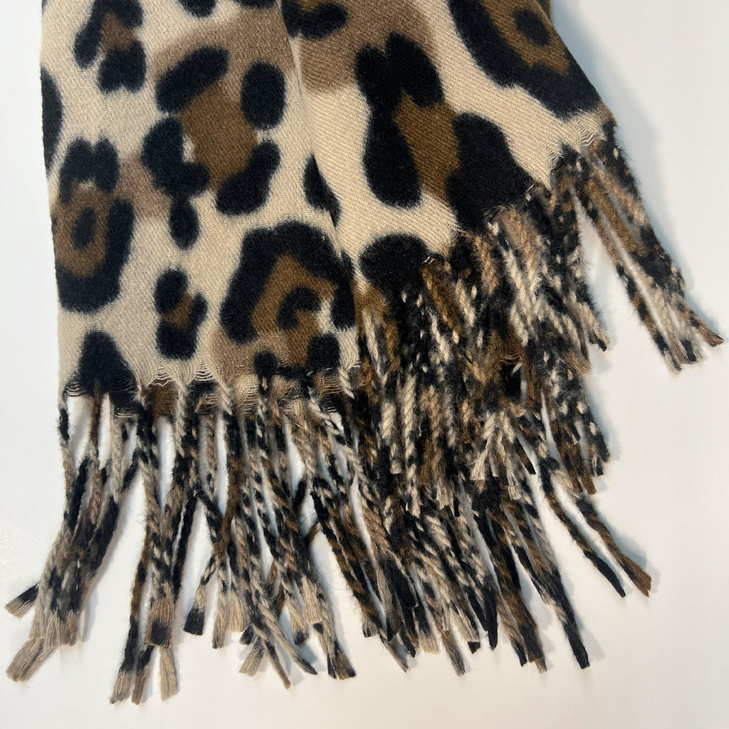 Brown Leopard Print Scarf - Clairellas