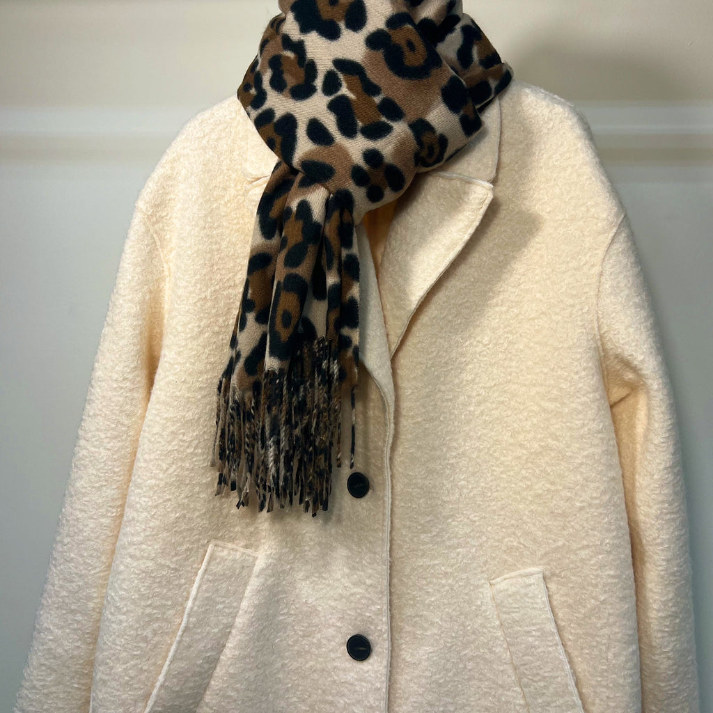 Brown Leopard Print Scarf - Clairellas