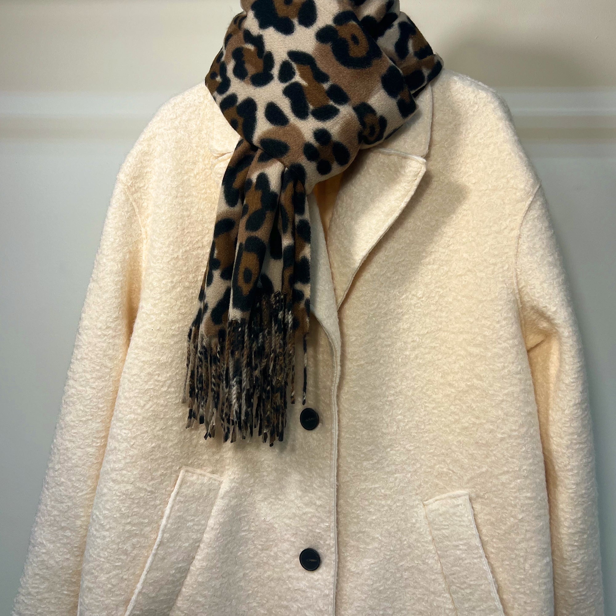 Brown Leopard Print Scarf - Clairellas