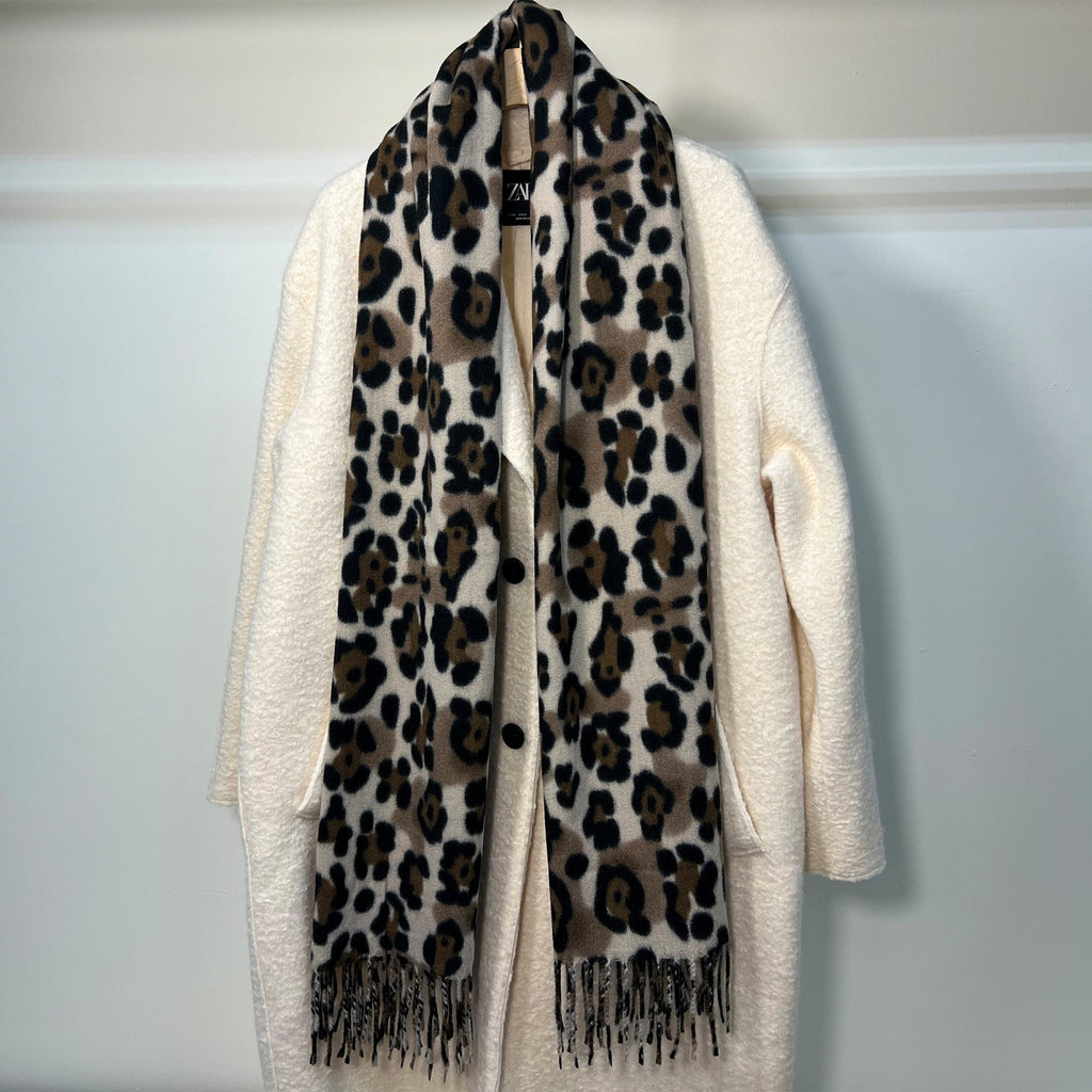Brown Leopard Print Scarf - Clairellas
