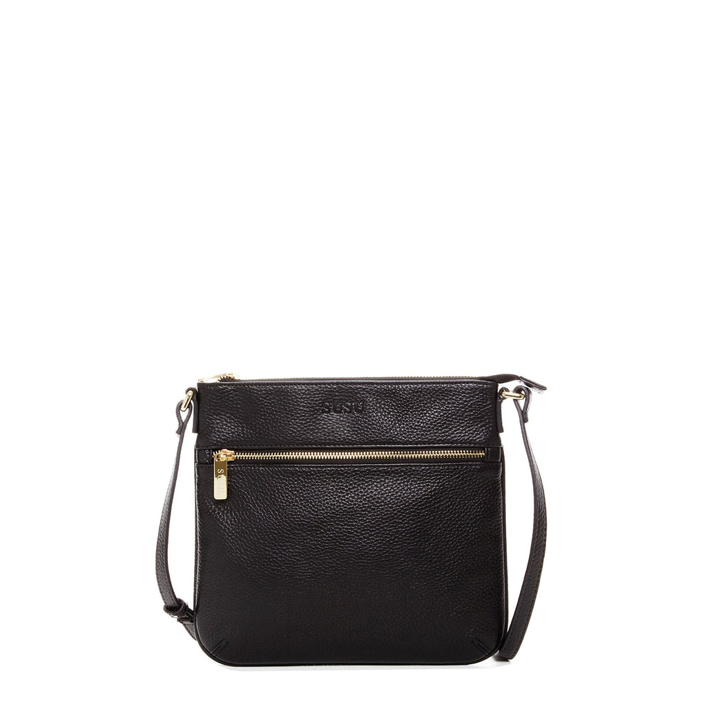 Black Leather Crossbody Bag