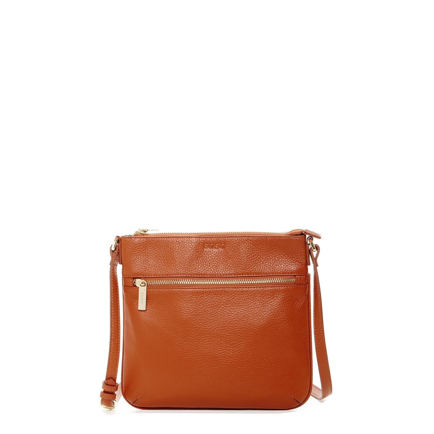 SUSU Leather Messenger Bag Brown Leather Crossbody Purse Women's Handbag - Clairellas