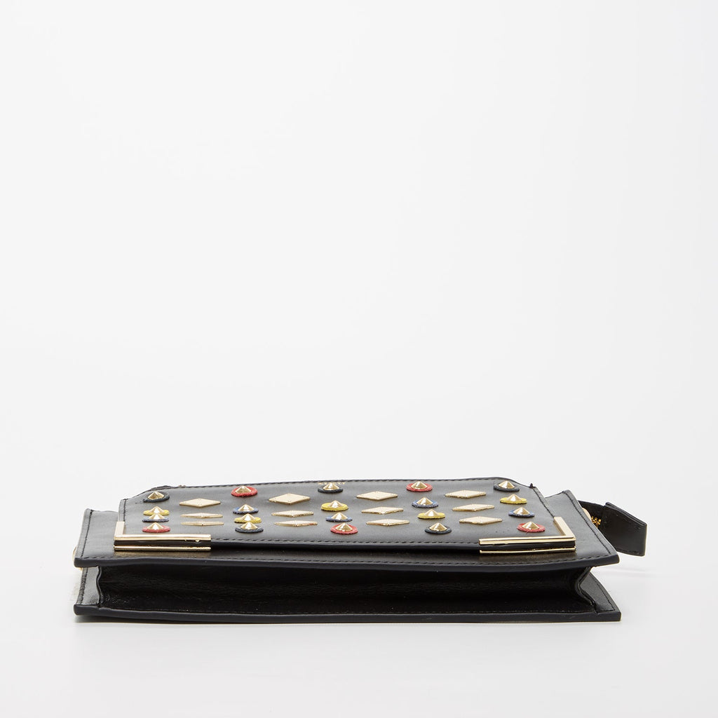 Black Studded Crossbody Clutch - Clairellas
