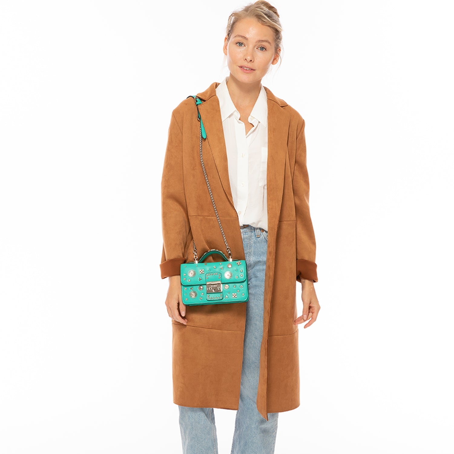 Small Leather Crossbody Bag Green Purse