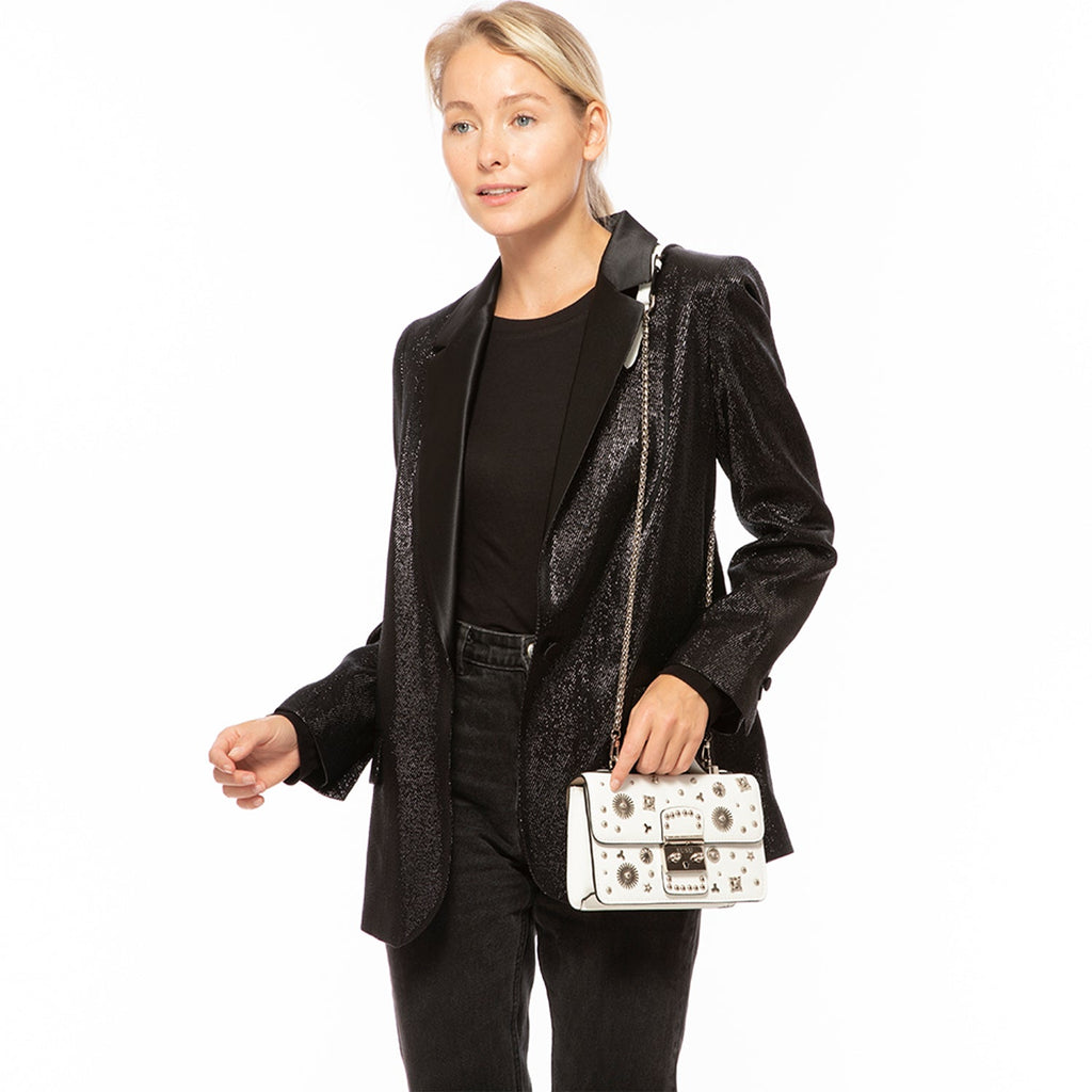 Small Leather Crossbody Bag White Purse Women's Handbag