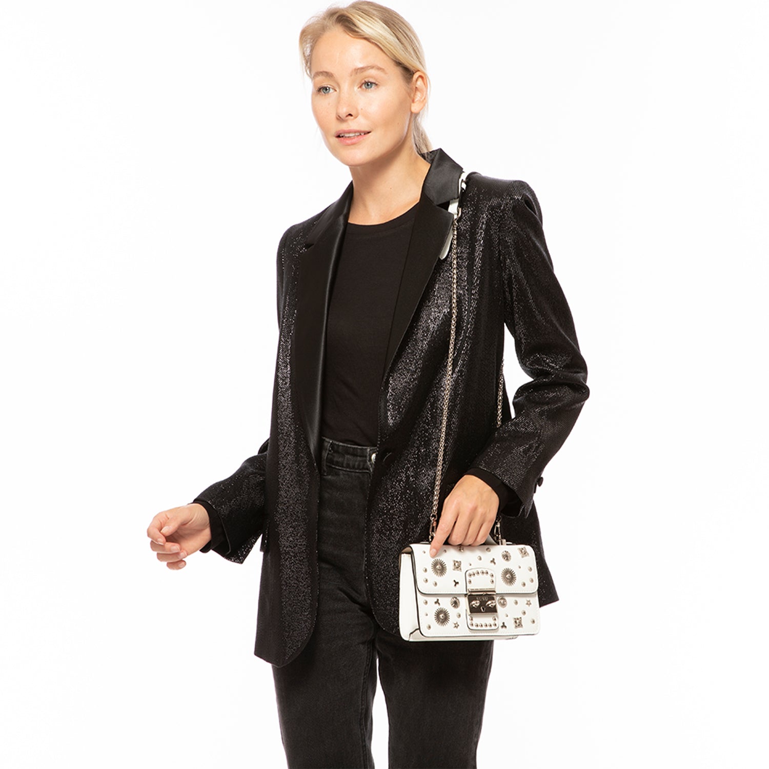 Small Leather Crossbody Bag White Purse Women's Handbag