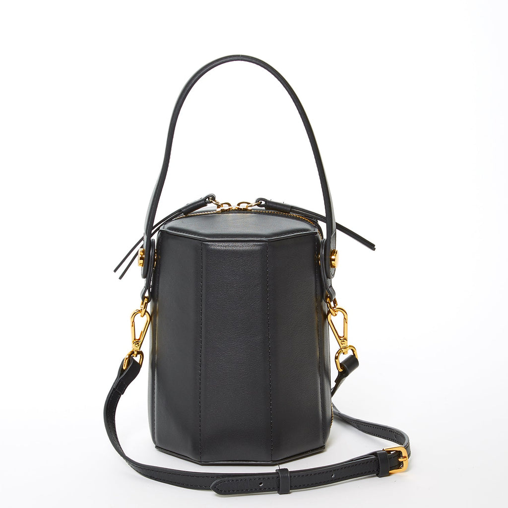 SUSU Black Purse Leather Bucket Bag Small Crossbody Purse Women's Handbag