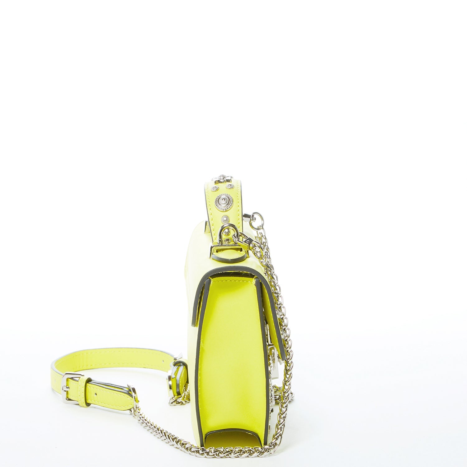 Bright Yellow Purse Studded Leather Crossbody Bag - Clairellas
