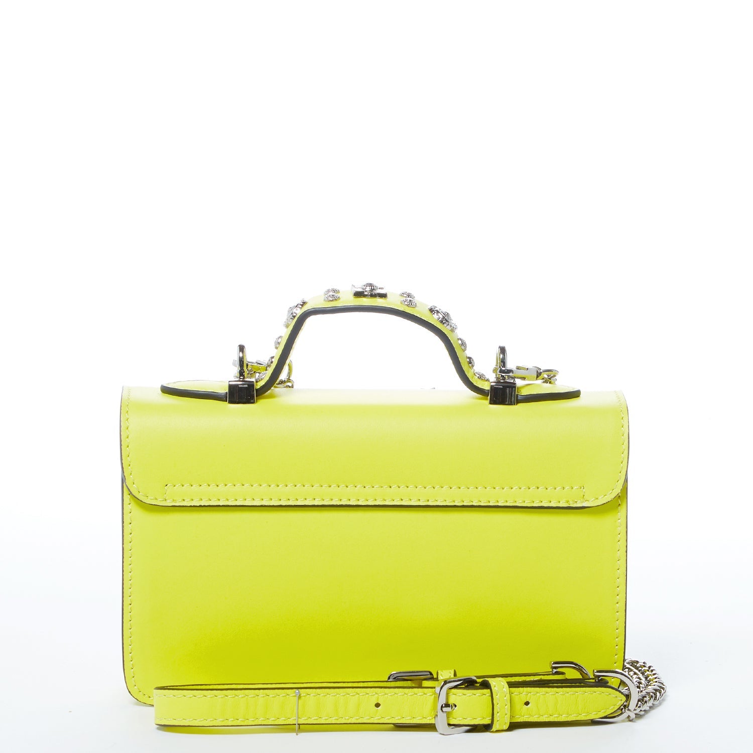 Bright Yellow Purse Studded Leather Crossbody Bag - Clairellas