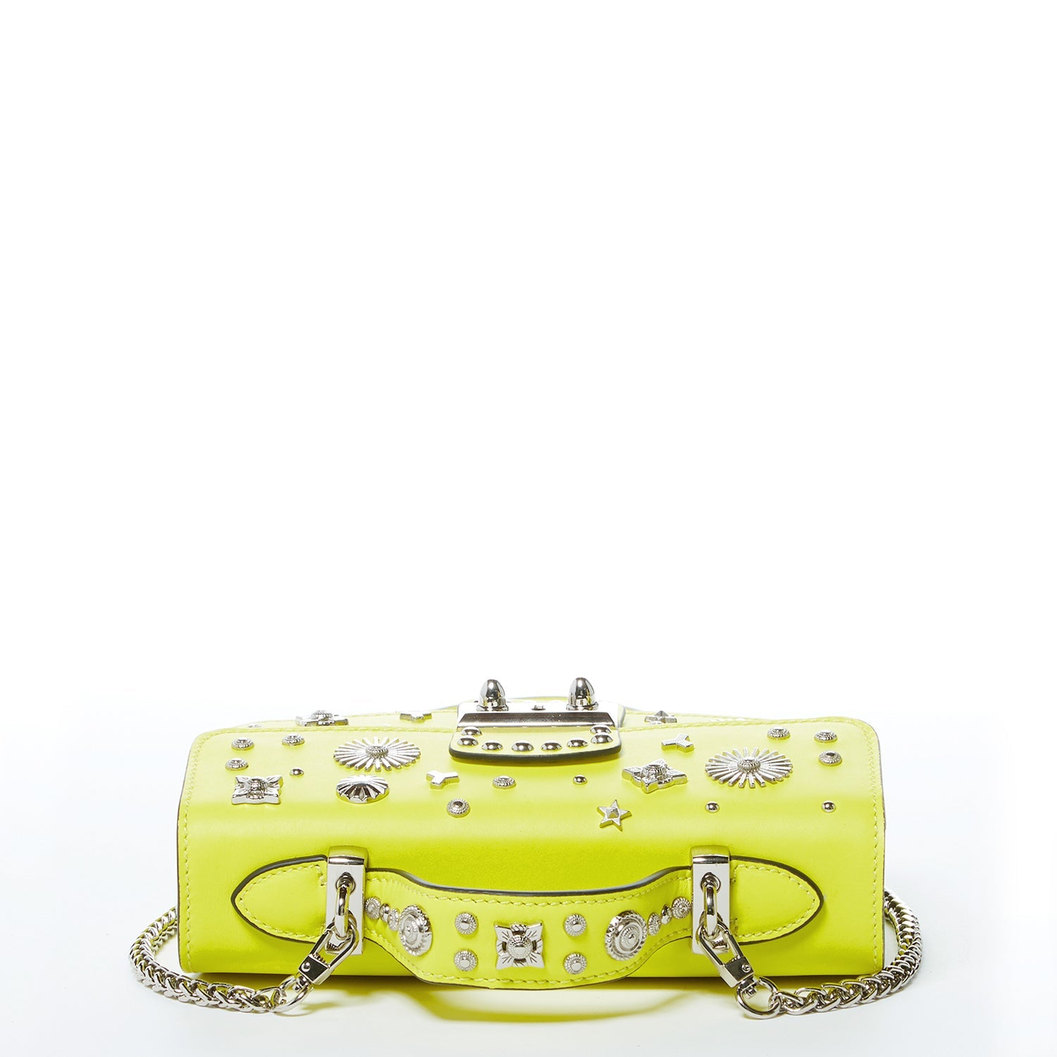 Bright Yellow Purse Studded Leather Crossbody Bag - Clairellas