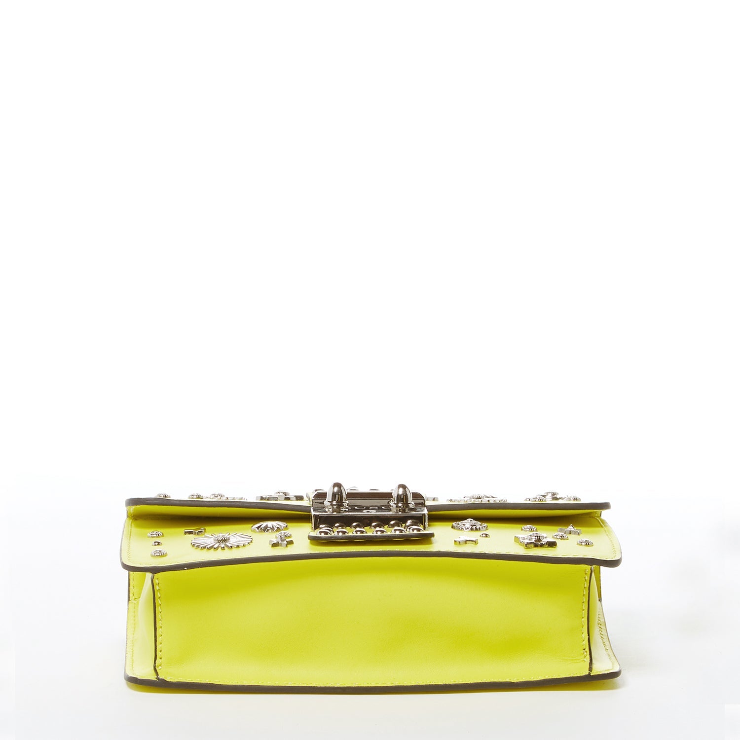 Bright Yellow Purse Studded Leather Crossbody Bag - Clairellas