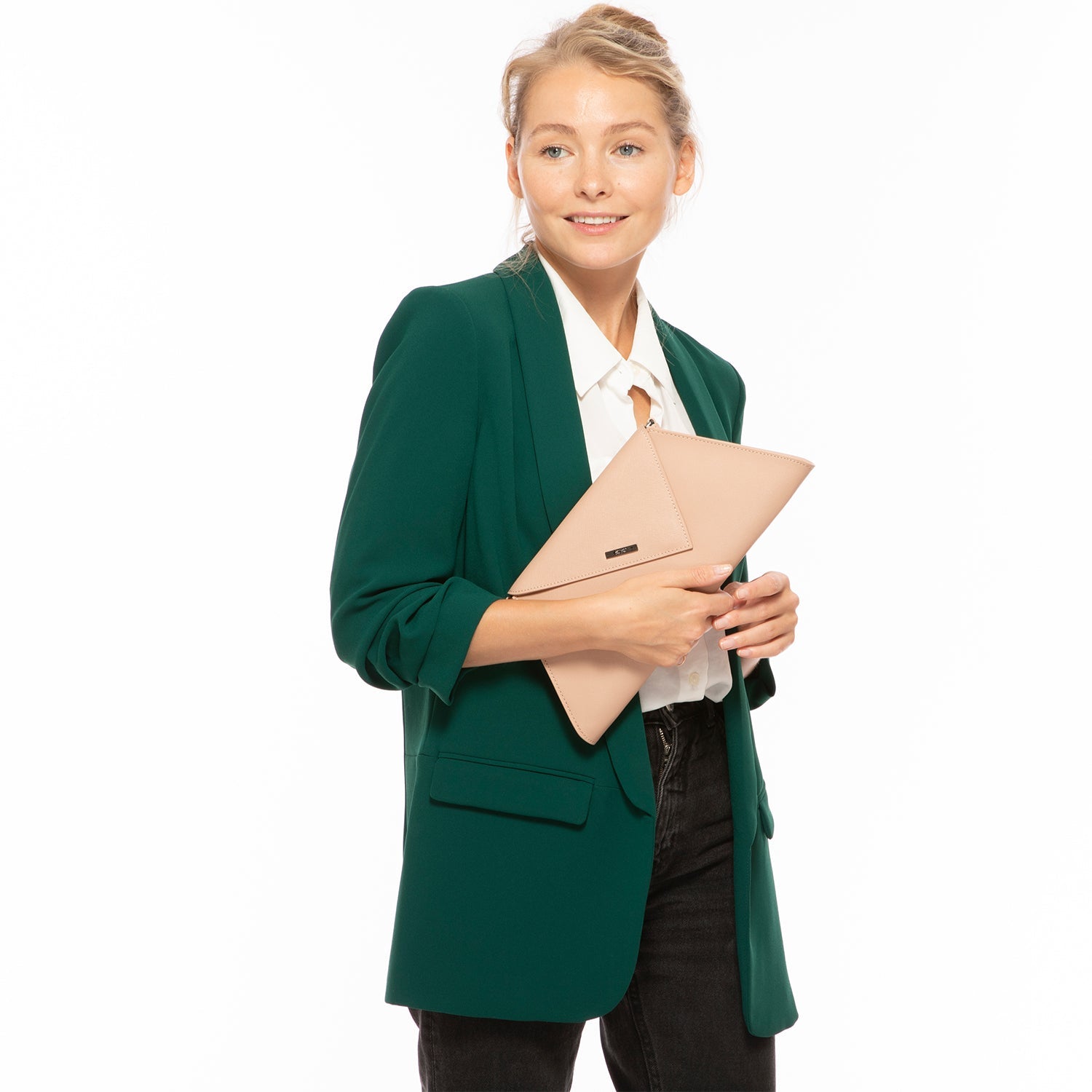 SUSU Leather Clutch Bag Nude Clutch Purse Beige Evening Bag Tan Women's Handbag