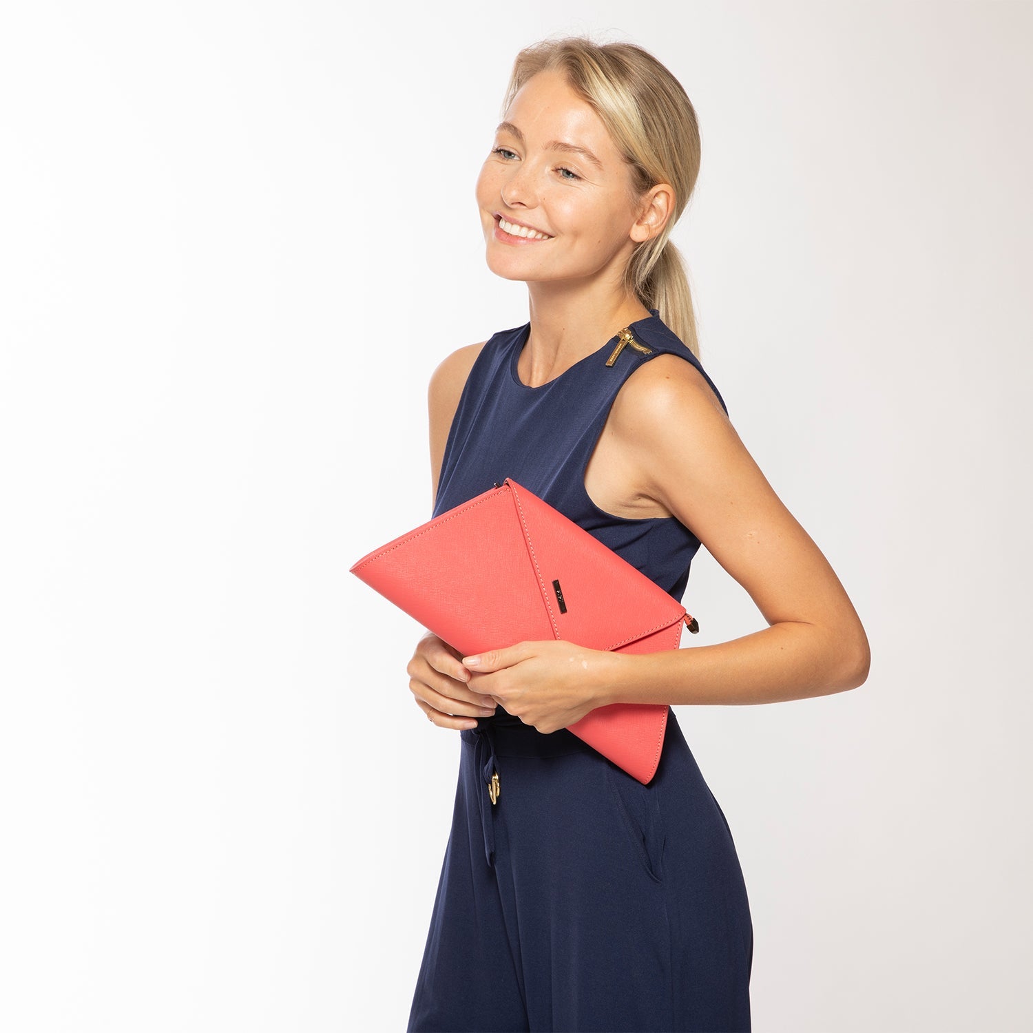 Angelica Coral Clutch Leather - Clairellas