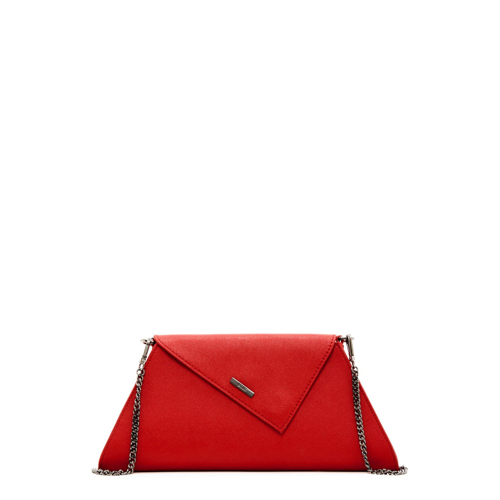 SUSU Red Clutch Bag Leather Clutch Purse Crossbody Evening Purse Unique Women's Red Handbag - Clairellas