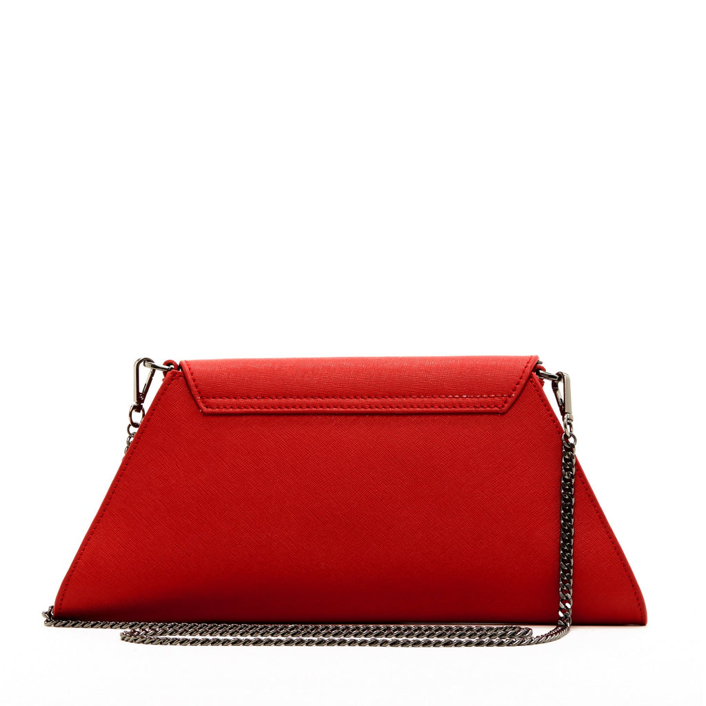 SUSU Red Clutch Bag Leather Clutch Purse Crossbody Evening Purse Unique Women's Red Handbag - Clairellas
