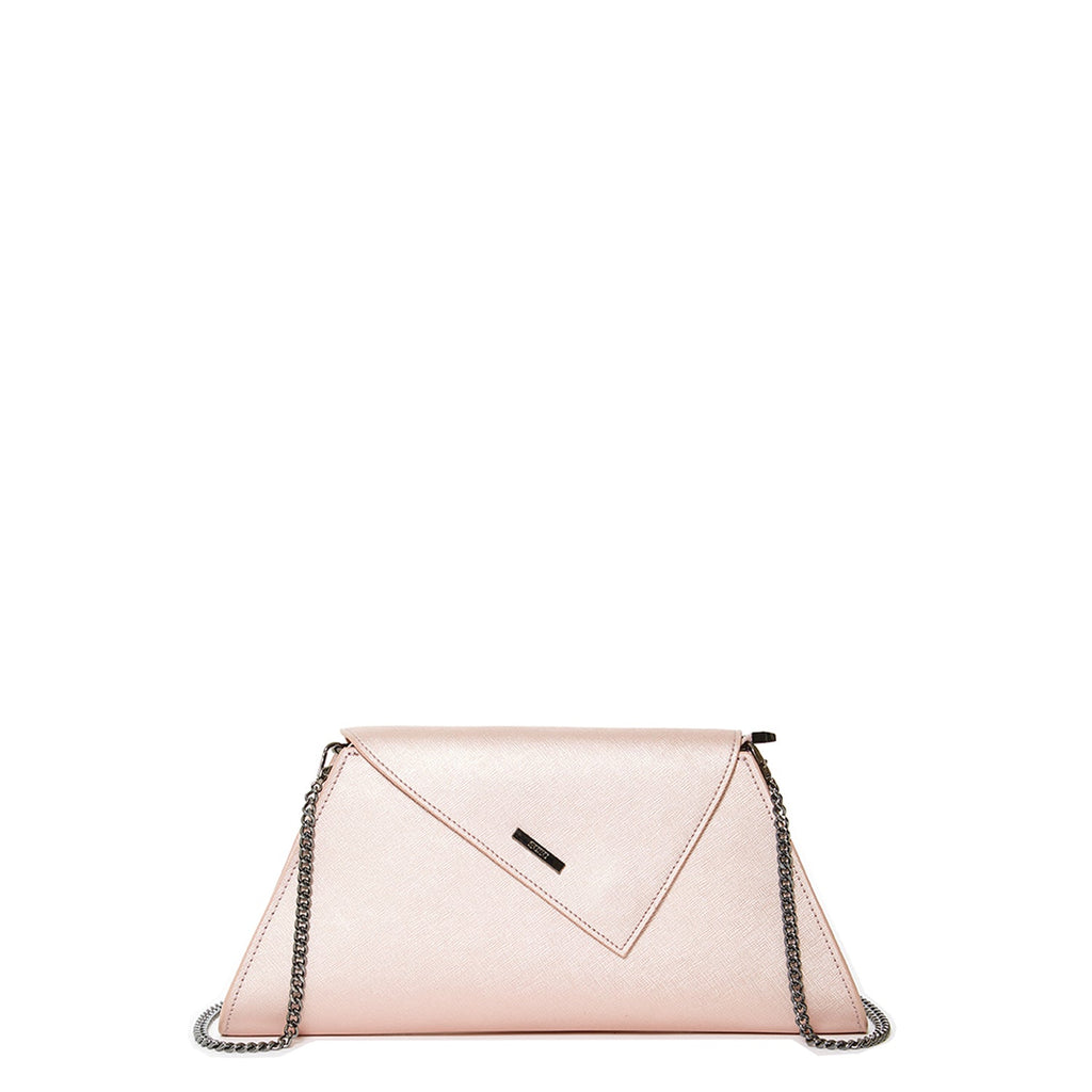 SUSU Rose Gold Metallic Leather Clutch Bag Unique Evening Purse Women's Handbag - Clairellas