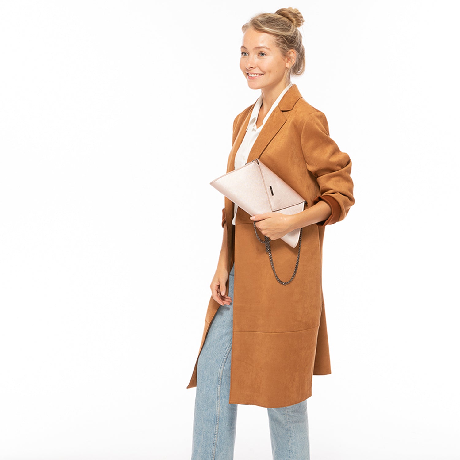 SUSU Rose Gold Metallic Leather Clutch Bag Unique Evening Purse Women's Handbag - Clairellas