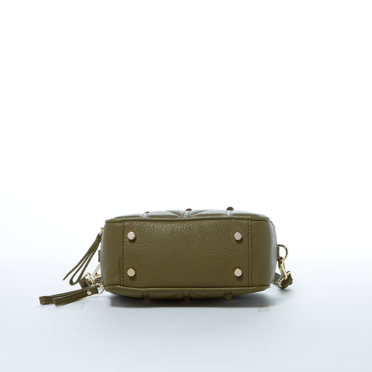 Small Leather Crossbody Bag Olive Green - Clairellas