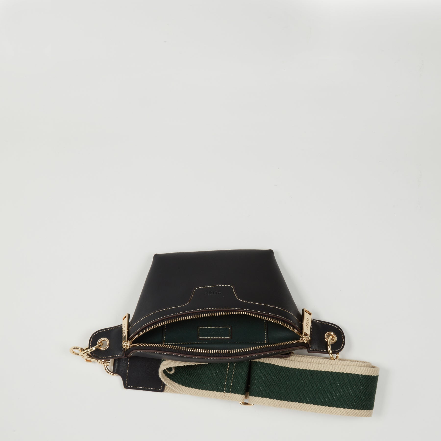 SUSU Chest Sling Bag Shoulder Sling Bag Small Black Handbag Leather Crossbody Sling Bag